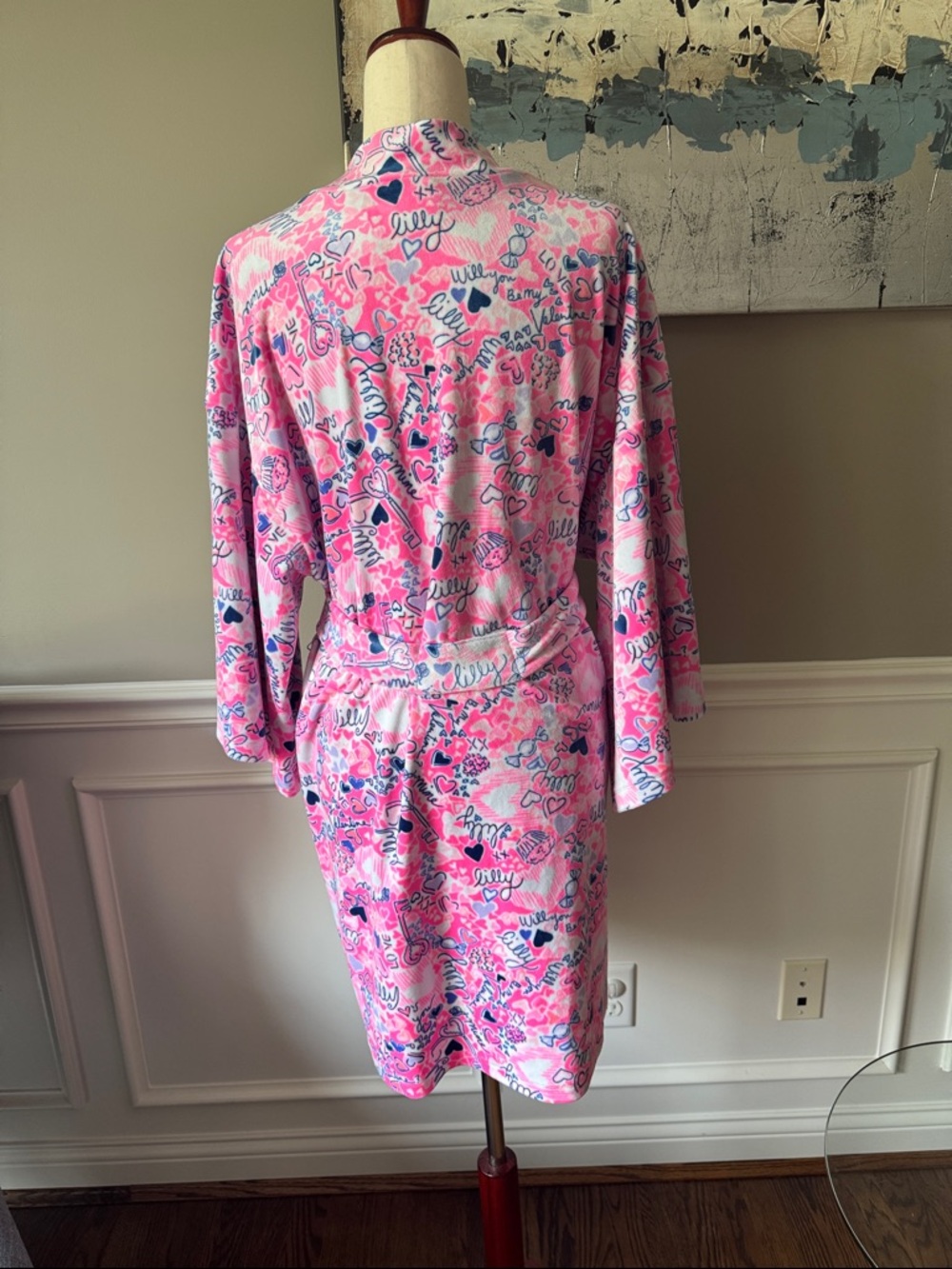 Lilly Pulitzer Women’s Pink Printed Wrap Robe XXL - Picture 6 of 14